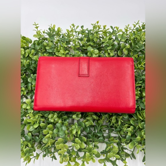 ❤️ Saint Laurent Classic Red Y Ligne Clutch Bag Wallet A210E7M8E - Picture 3 of 14